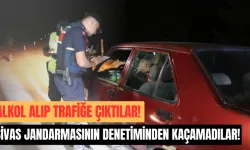 Alkol Alıp Trafiğe Çıktılar! Sivas Jandarmasının Denetiminden Kaçamadılar!