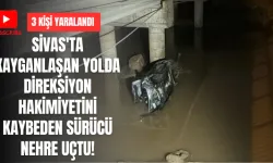 Sivas'ta Kayganlaşan Yolda Direksiyon Hakimiyetini Kaybeden Sürücü Nehre Uçtu!