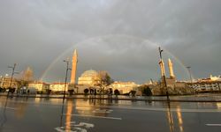 Sivas'ta sağanak sonrası gökkuşağı şöleni