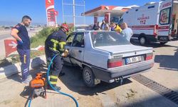 Park halindeki araçların arasından çıktı! Kaza yaptı