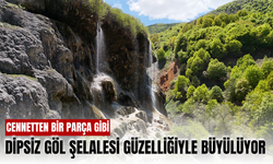 Cennetten bir parça gibi: Dipsiz Göl Şelalesi güzelliğiyle büyülüyor