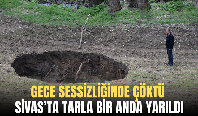 Gece Sessizliğinde Çöktü: Sivas’ta Tarla Bir Anda Yarıldı