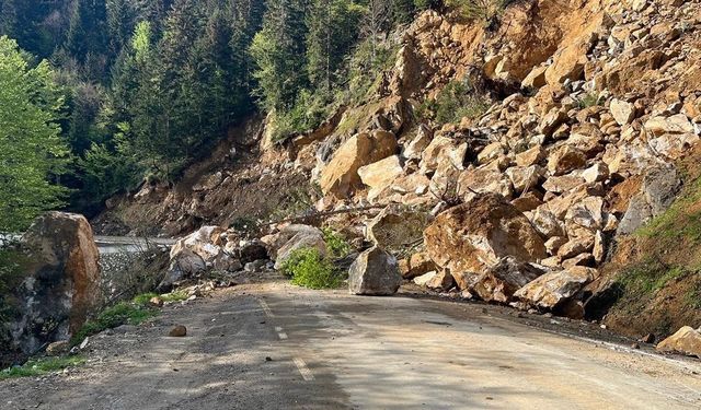 Giresun’da heyelan paniği! Yol ulaşıma kapandı