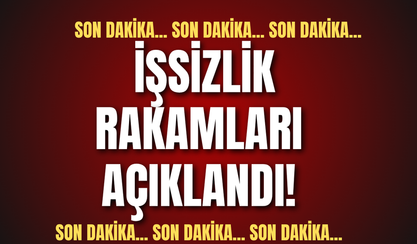 Son dakika... İşsizlik rakamları açıklandı!