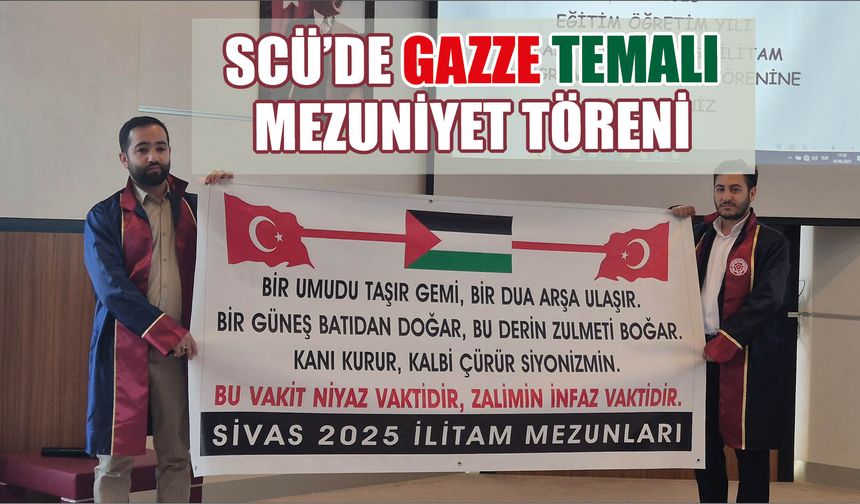 SCÜ'de Gazze Temalı Mezuniyet Töreni