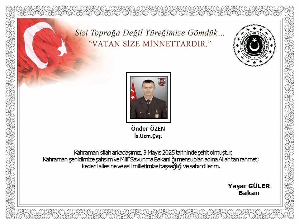 Irak'ın kuzeyinde mayına basan asker şehit oldu