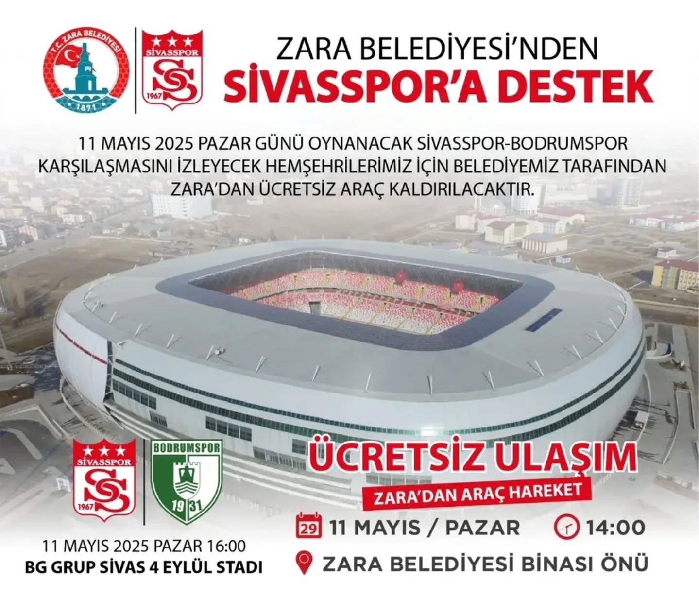 İlçelerden Sivasspor’a Destek!