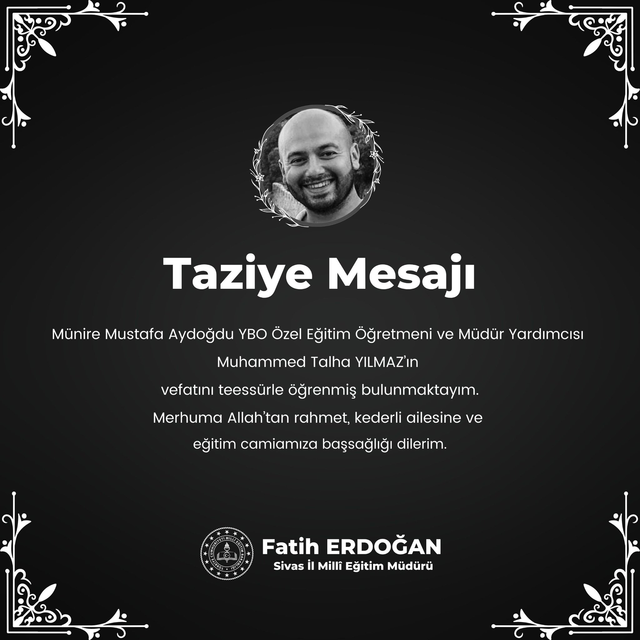 Sivas’ta Eğitim Camiası Yasta! Müdür Yardımcısı Trafik Kazası Sonucu Öldü