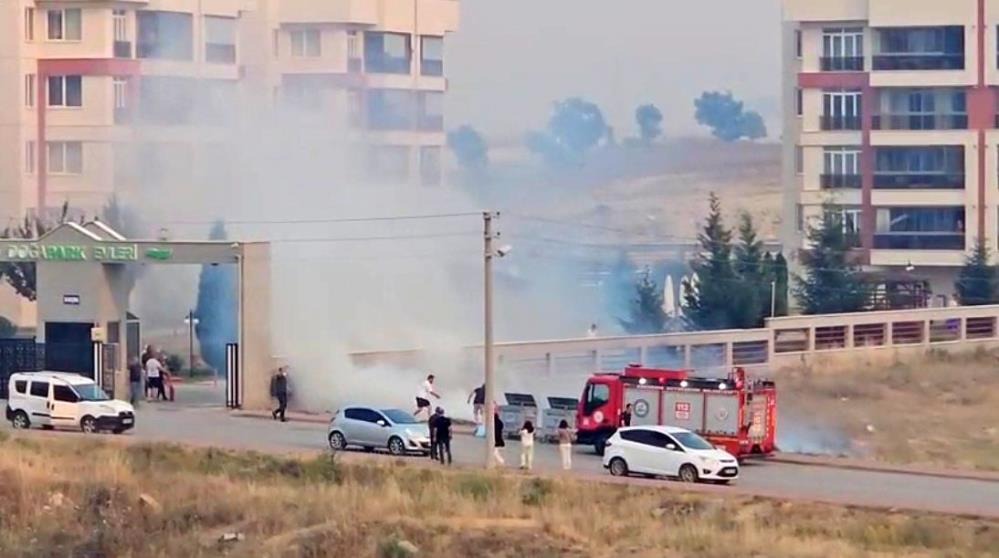 Çöpe atılan sigara izmariti nedeniyle yangın çıktı