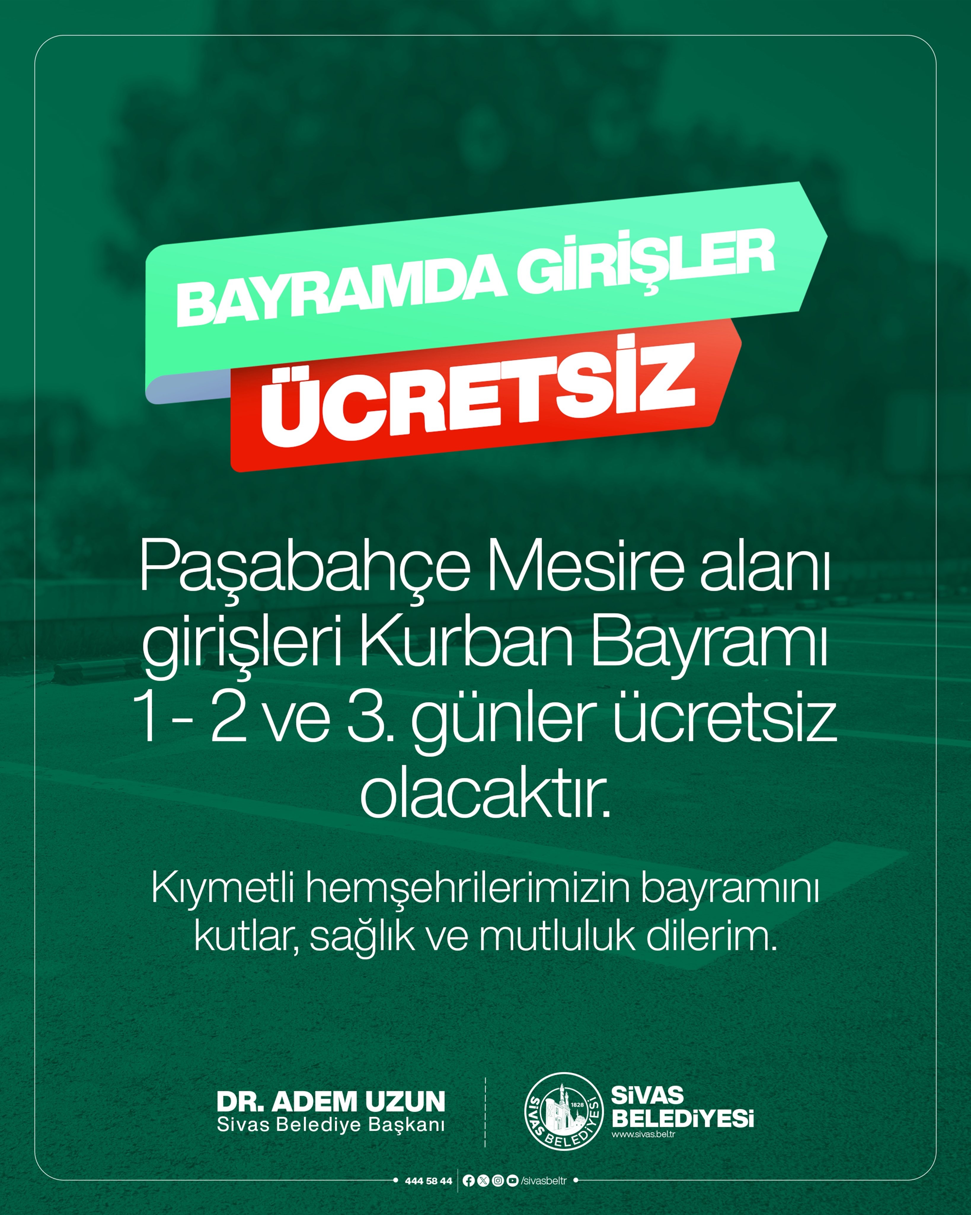 Sivas'ta bayramda bu  yerler ücretsiz! 